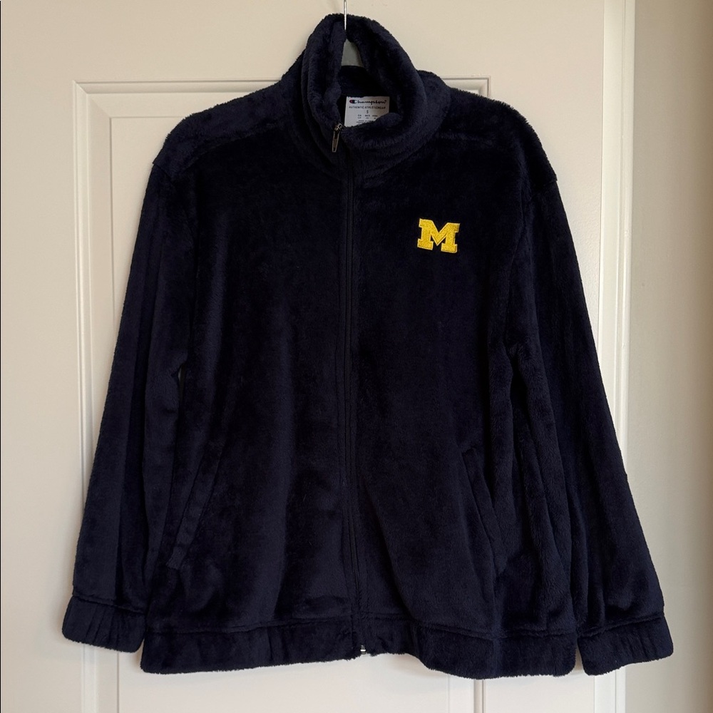 Champion Kids Navy Plush Full-Zip Jacket with Yellow 'M' Patch